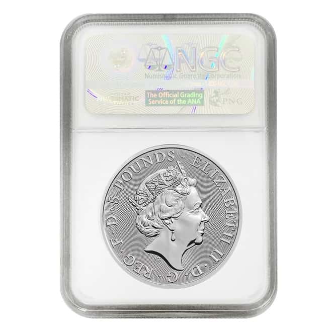 2019 Great Britain 2 oz Silver Queen's Beasts (Falcon) Coin NGC MS 69 Early Releases