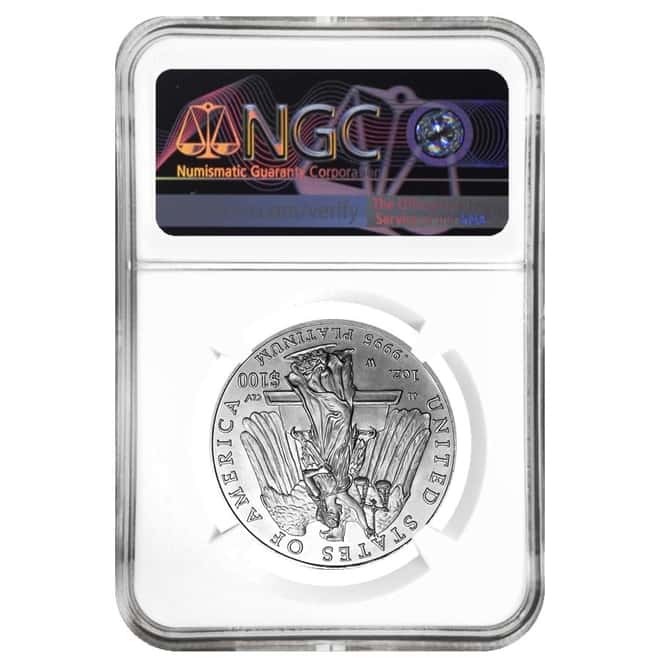 2008 W 1 oz $100 Burnished Platinum American Eagle Coin NGC MS 70