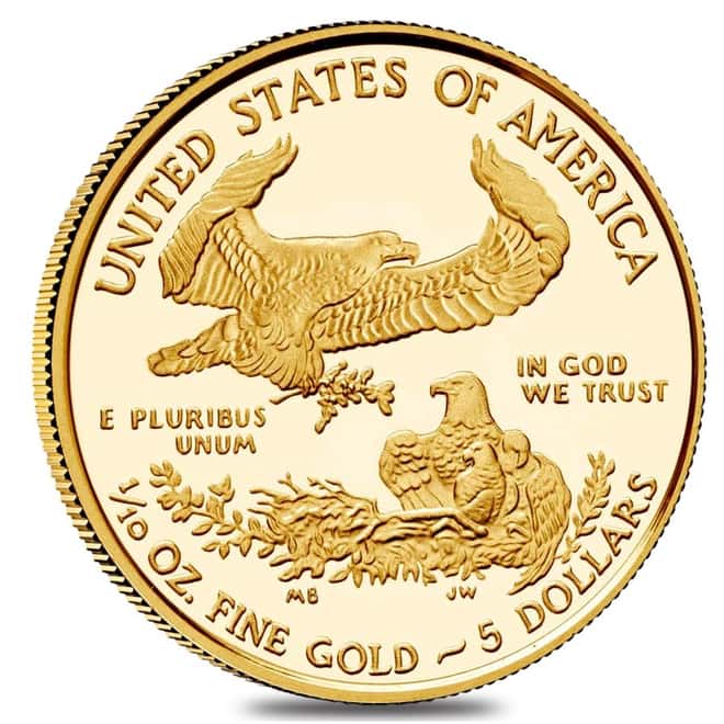 2018-W 1/10 oz $5 Proof Gold American Eagle (w/Box & COA)