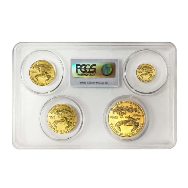 2005 1.85 oz Gold American Eagle 4-coin Set PCGS MS 69 First Strike Multi Holder