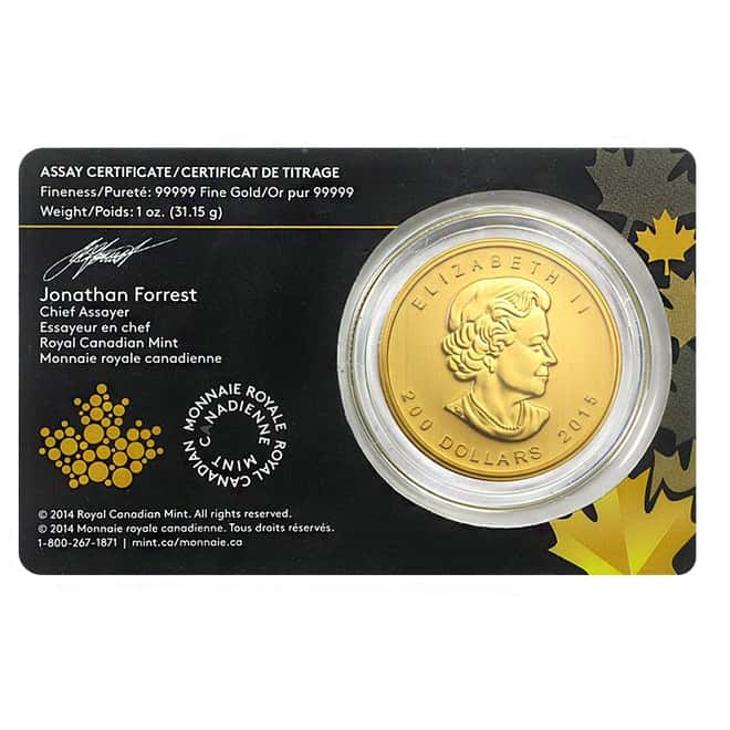 2015 1 oz Canadian Gold Growling Cougar - Call of the Wild (In Assay)