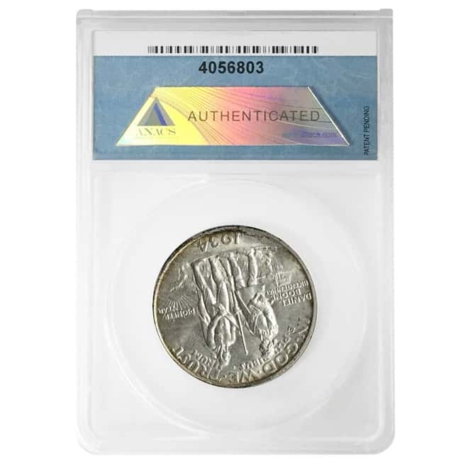 1934 Daniel Boone Bicentennial Half Dollar 90% Silver Commem ANACS MS 64
