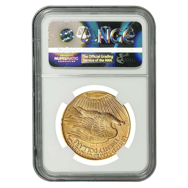 1913 D $20 Gold Saint Gaudens Double Eagle Coin NGC MS 62
