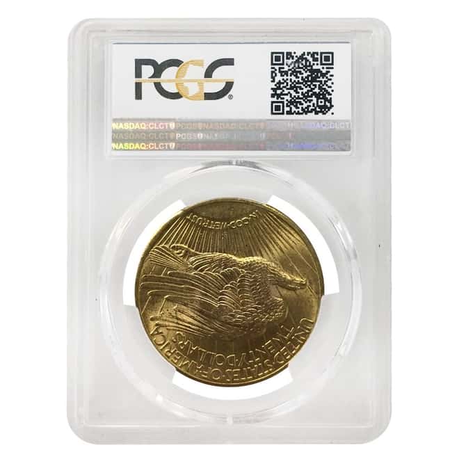 1915 S $20 Gold Saint Gaudens Double Eagle Coin PCGS MS 64