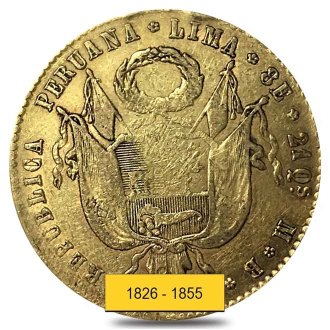 8 Escudos Peru Gold Coin Ex Jewelry AGW .7596 oz (Random Year, 1826-1855)