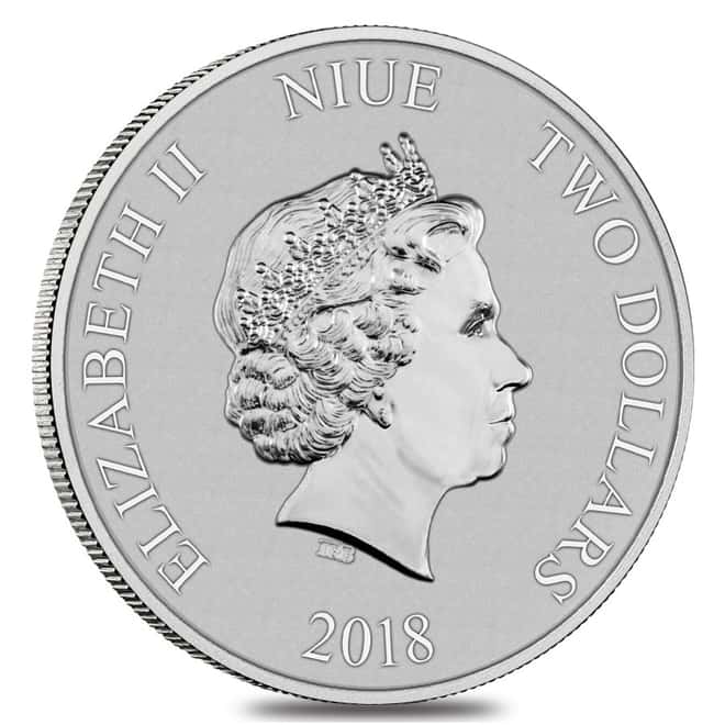 2018 1 oz Niue Silver $2 Disney Scrooge McDuck BU