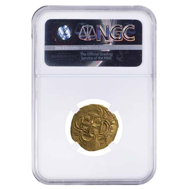1611 V Spain Seville 2 Escudos Philip III Gold Cob NGC XF Details