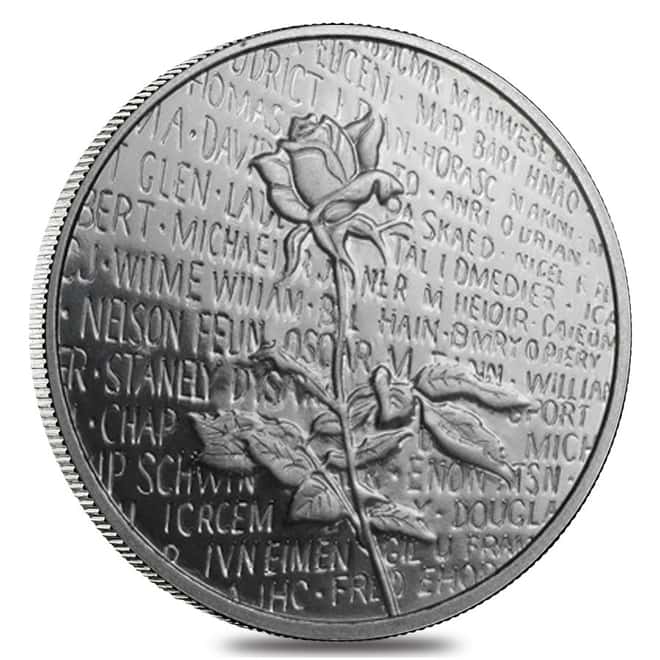 1/2 oz Platinum Vietnam Veterans Memorial Round .9995 Fine (Scruffy)
