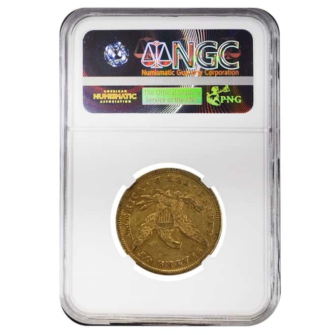 1858 O $10 Liberty Head Gold Eagle Coin NGC AU Details