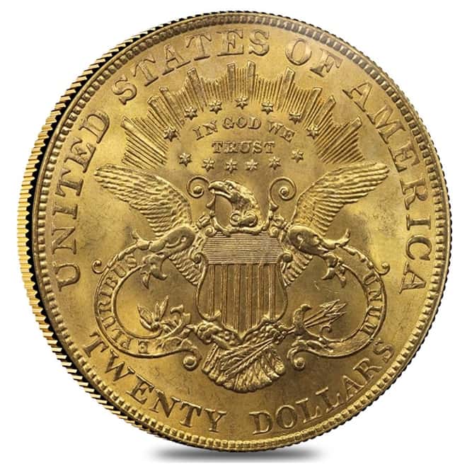 $20 Gold Double Eagle Liberty Head Type I - Very Fine VF (Random Year, 1850-1866)