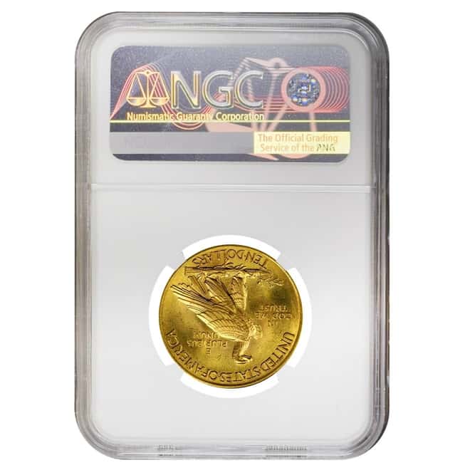 1913 $10 Indian Head Gold Eagle Coin NGC UNC Details