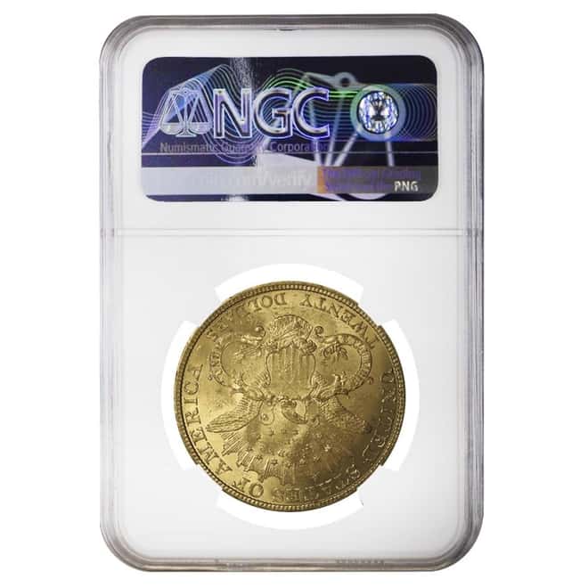 1877 $20 Liberty Head Double Eagle Gold Coin NGC MS 61