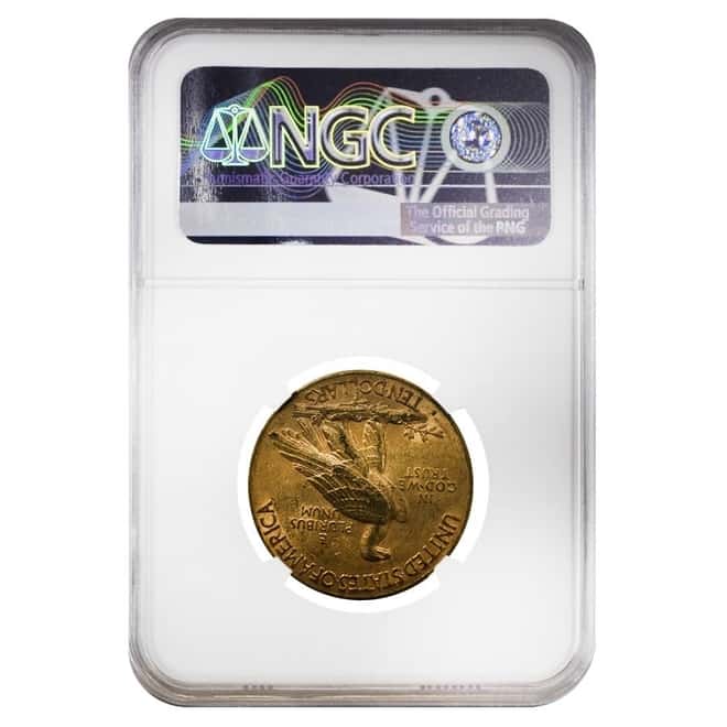 1913 S $10 Indian Head Gold Eagle Coin NGC AU 55