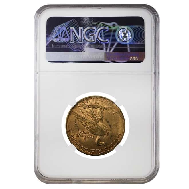 1908 D $10 Indian Head Gold Eagle Coin No Motto NGC AU 58