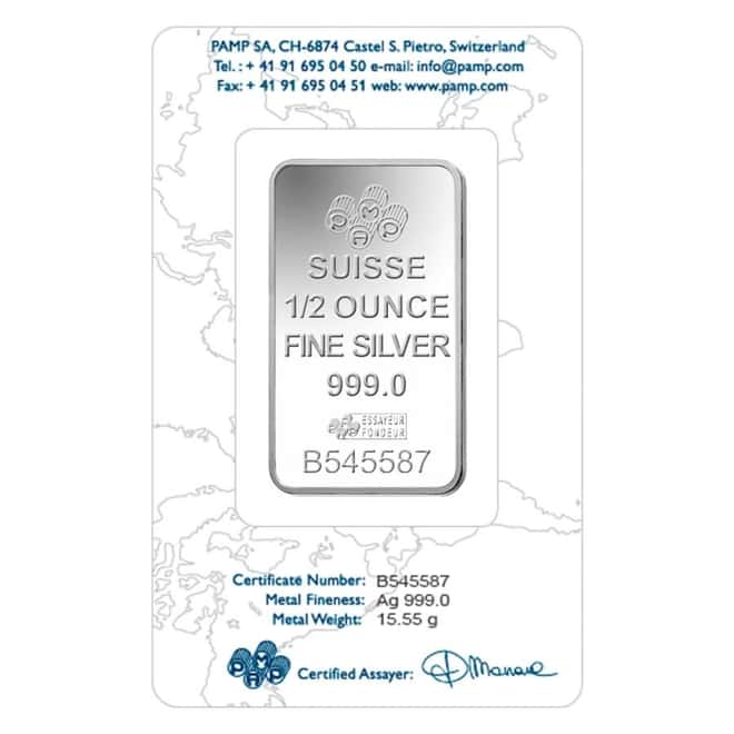 1/2 oz PAMP Suisse Fortuna Silver Bar (In Assay)