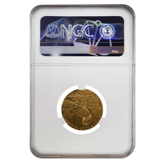 1909 D $5 Indian Head Half Eagle Gold Coin NGC AU Details