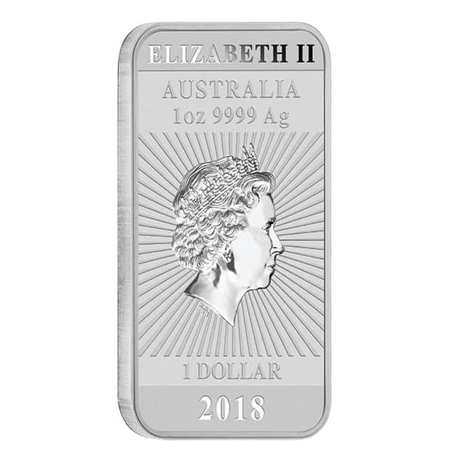 2018 1 oz Silver Australian Dragon Coin Bar $1 BU