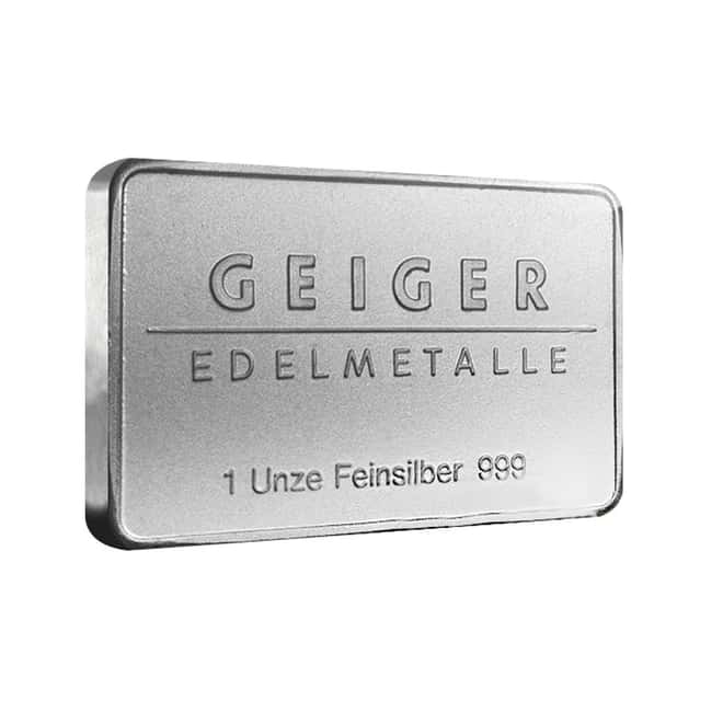 1 oz Geiger Security Line Silver Bar .999 Fine (Sealed)