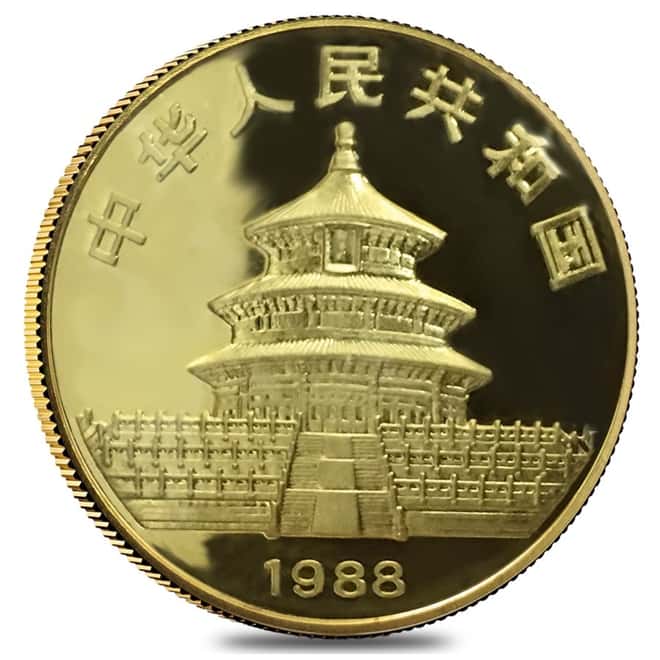 1988 P 1 oz Chinese Proof Gold Panda 100 Yuan (Sealed)