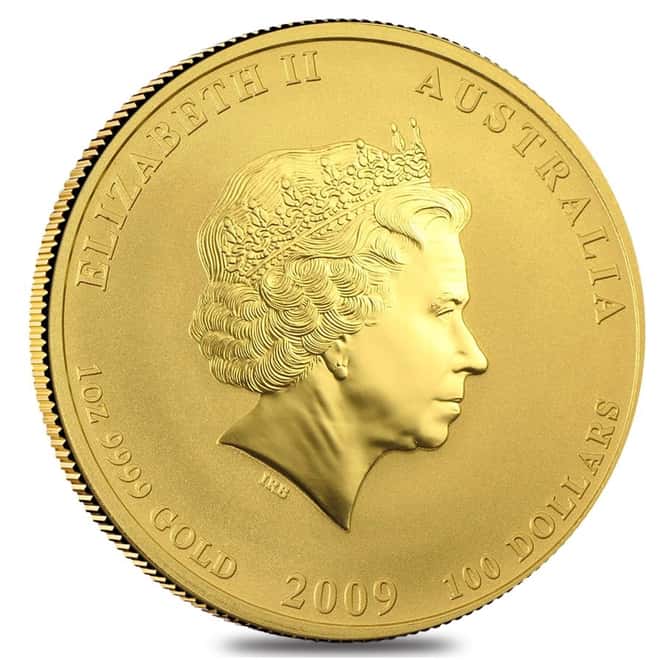  2009 1 oz Gold Lunar Year of the Ox Perth Mint Series II Colorized (In Capsule)