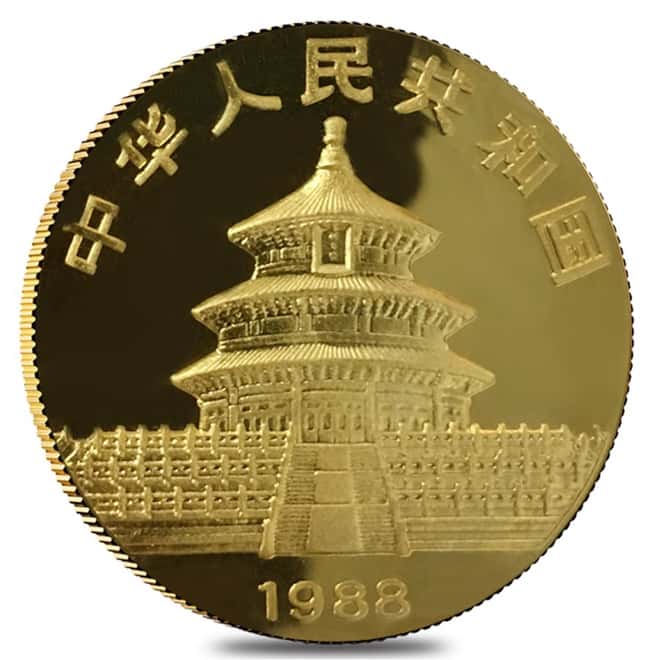 1988 P 1/2 oz Chinese Proof Gold Panda 50 Yuan (Sealed) 
