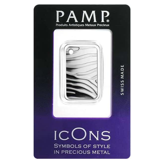 Zebra Skin - 10 gram PAMP Suisse Silver Ingot Pendant