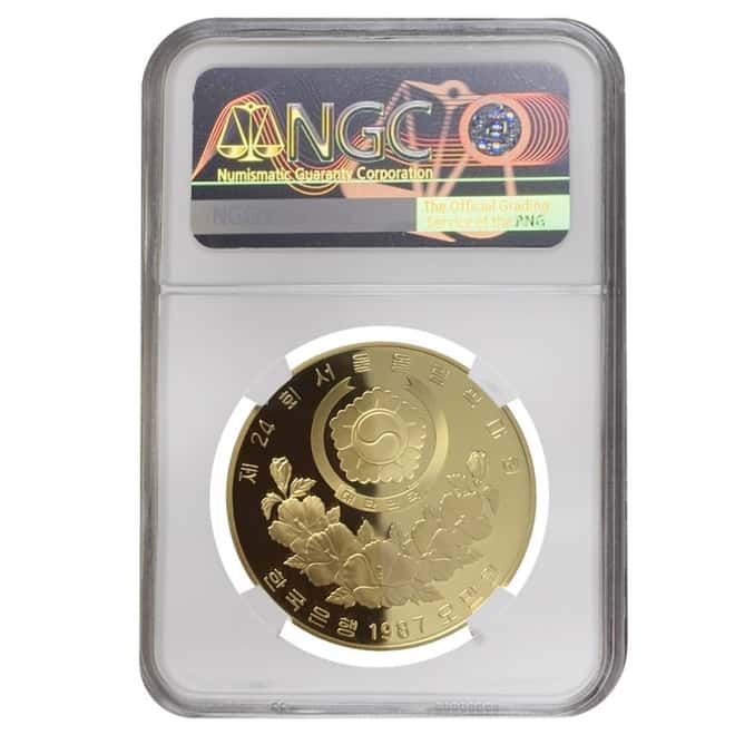 1987 1 oz South Korea 50,000 Won Seoul Olympics Proof Gold Coin NGC PF 70 UCAM