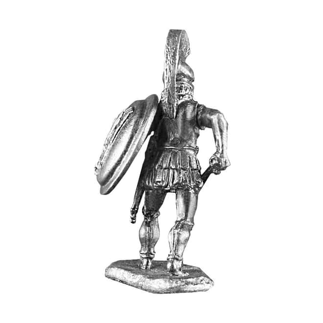 3 oz Silver Spartan Hoplite Greek Warrior  .925 Silver Sterling  - Art of War Series (Antiqued)