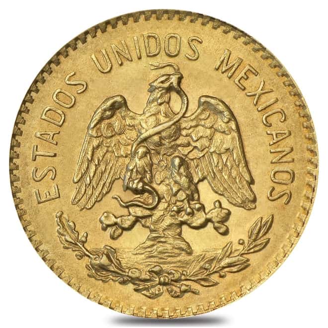 1910 Mexico 5 Pesos Gold Coin AU/BU AGW .1206 oz
