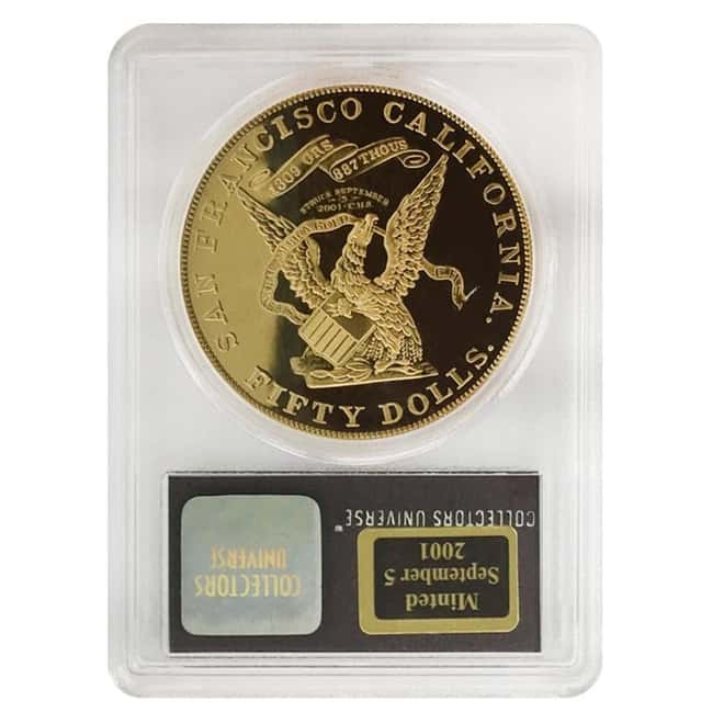 1855 2.42 oz S.S. Central America $50 Commemorative Gold Coin PCGS Gem Proof