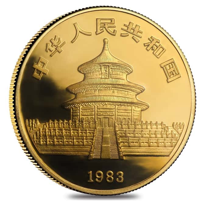 1983 1 oz Chinese Gold Panda 100 Yuan BU (Not Sealed)