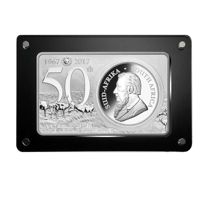2017 South Africa 3 oz Silver 50th Anniv of the Krugerrand Coin & Bar Set (w/Box & COA) - Serial #1