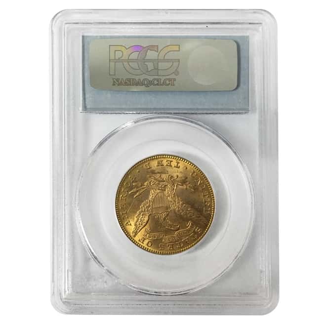 1893 $10 Liberty Head Gold Eagle Coin PCGS MS 62