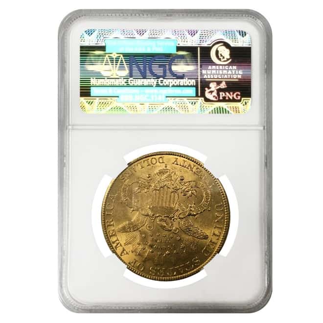 1895 S $20 Liberty Head Gold Double Eagle Coin NGC MS 62