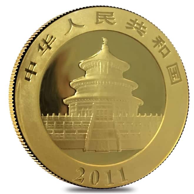 2011 1 oz Chinese Gold Panda 500 Yuan BU (Sealed)