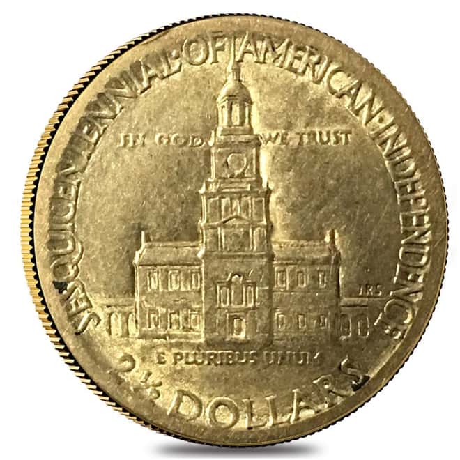 1926 $2.5 American Sesquicentennial Gold Commemorative Coin XF