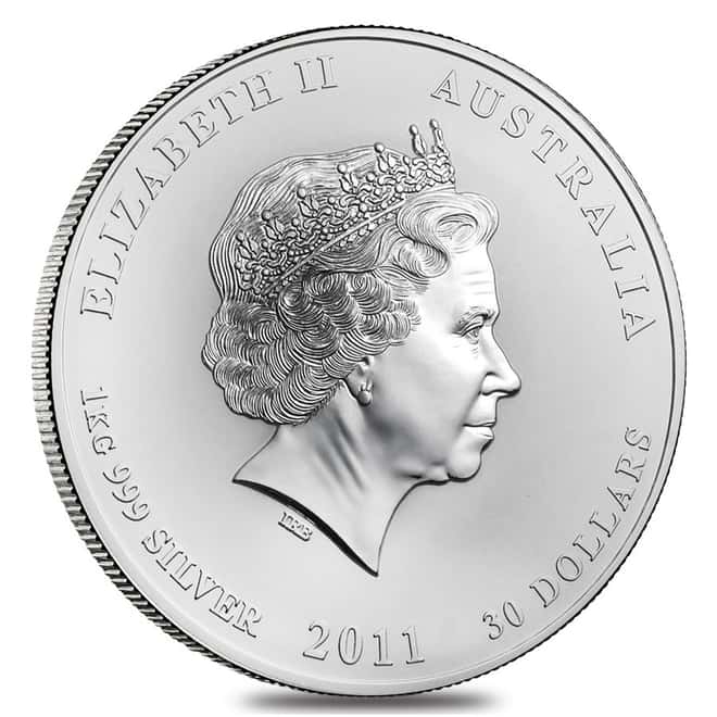2011 1 Kilo Silver Lunar Year of The Rabbit BU Australian Perth Mint In Cap