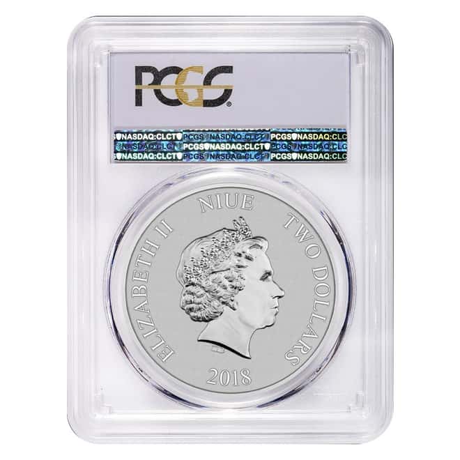 2018 1 oz Niue Silver $2 Disney Scrooge McDuck PCGS MS 69 First Strike