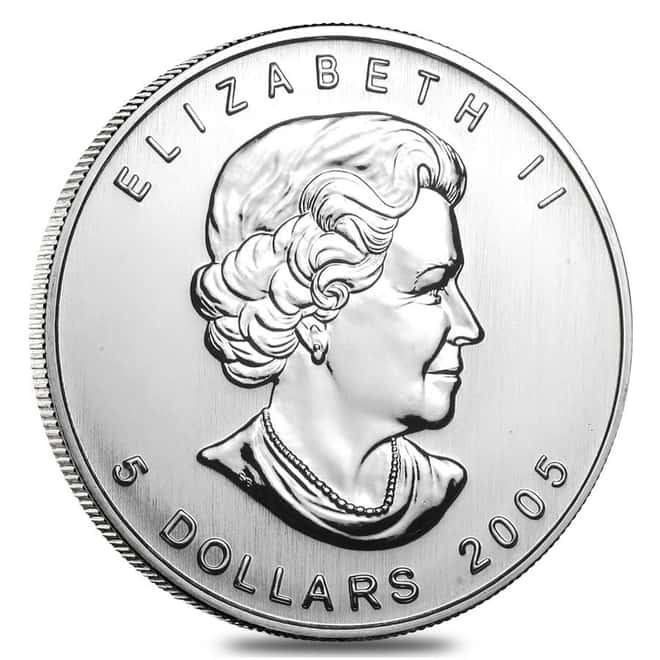 2005 1 oz Silver Canadian Maple Leaf .9999 Fine $5 Coin BU (Sealed)