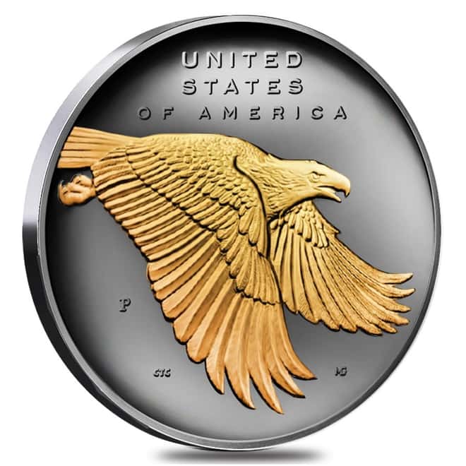 2017 P 1 oz American Liberty Reverse Proof Silver Medal .9999 Fine Black Ruthenium 24K Gold Edition (w/Box & COA) 
