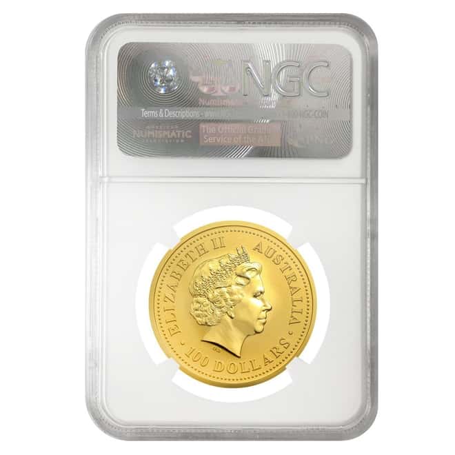 2000 1 oz Gold Australian Lunar Year of The Dragon NGC MS 68