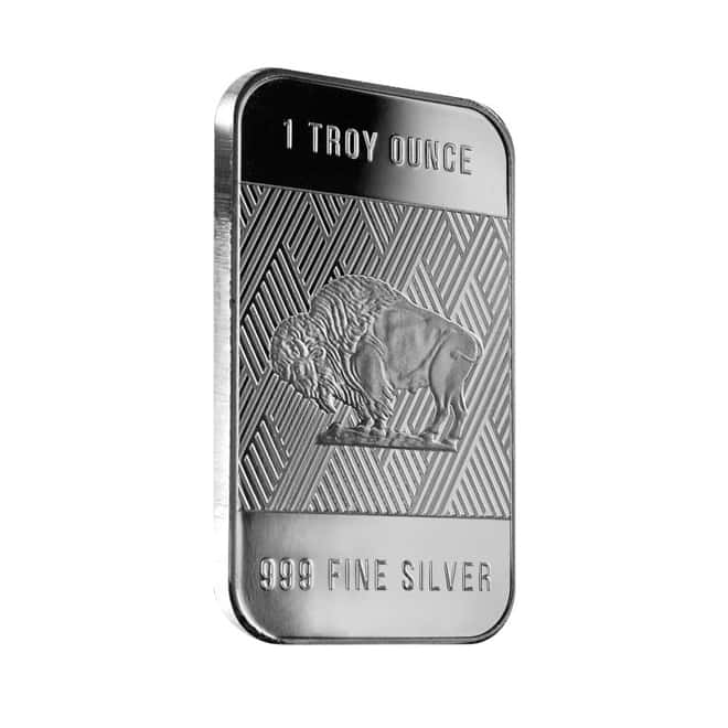 1 oz Republic Metals (RMC) Silver Buffalo Bar .999 Fine