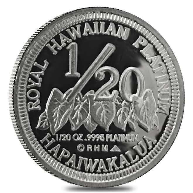 1997 1/20 oz Hawaiian King Kalakaua I Proof Platinum Puela