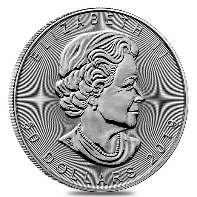 2019 1 oz Platinum Canadian Maple Leaf $50 Coin .9995 Fine BU