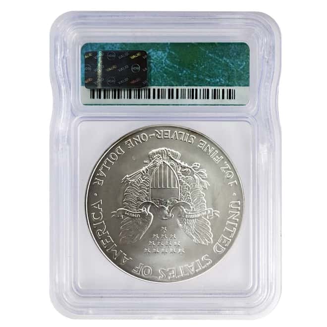 1 oz Silver American Eagle ICG MS 70 (Random Year)