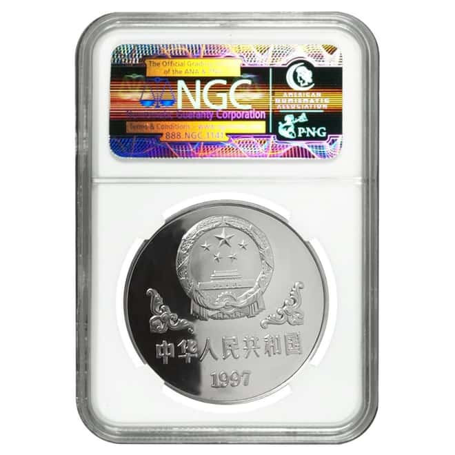 1997 1 oz Silver Chinese Year of the Ox 10 Yuan NGC MS 68