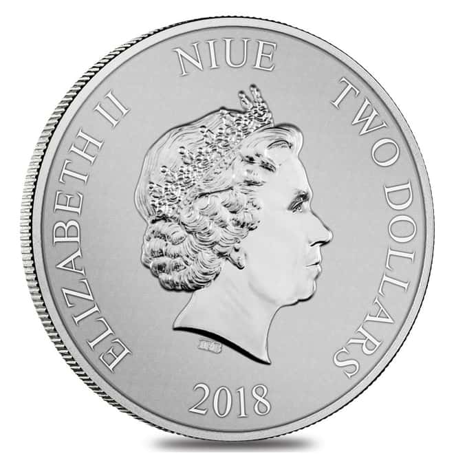 2018 1 oz Niue Silver $2 Star Wars Darth Vader BU