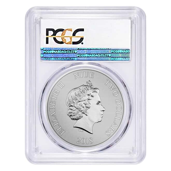 2018 1 oz Niue Silver $2 Star Wars Darth Vader PCGS MS 70 FS
