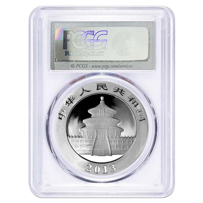 2013 1 oz Chinese Silver Panda 10 Yuan PCGS MS 70 First Strike