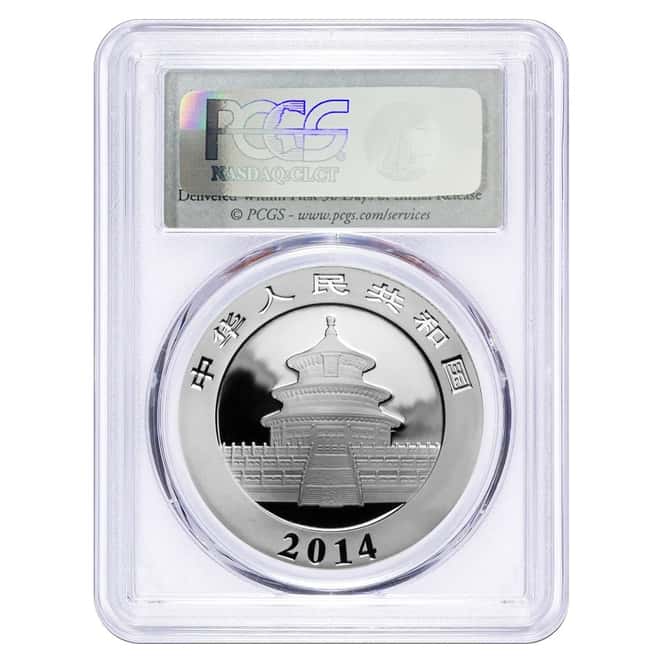 2014 1 oz Chinese Silver Panda 10 Yuan PCGS MS 70 First Strike